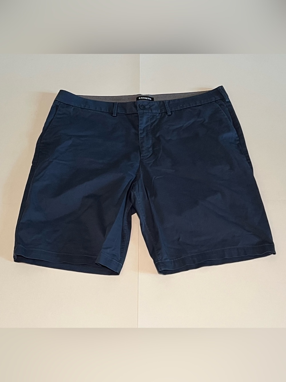 Express Men's Dark Navy Flat Front Chino Shorts